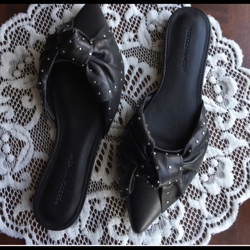 Rebecca Minkoff Black Mules Sandals